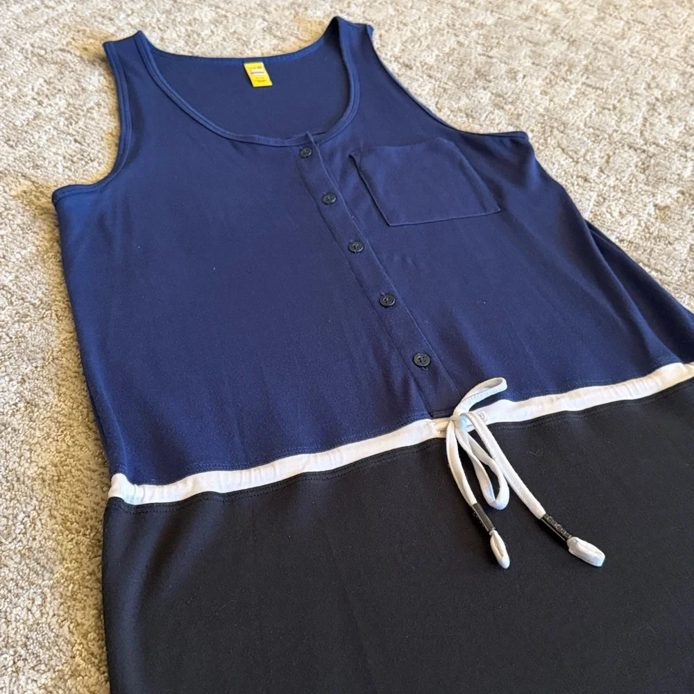 LOLE Women’s Navy/Black Anita Drawstring Tunic Swimsuit Cover-Up—XS